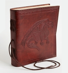 Carnet en cuir véritable avec motif griffon gravé, style antique, avec cordon tressé, fait main, vente en gros - Product Image 4