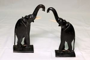 Handcrafted Wooden <b>Elephant</b> Figurines Set – Traditional Tribal Animal Home <b>Decor</b> - Product Image 1