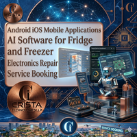 Software de IA para aplicaciones móviles Android e iOS, para la reserva de servicios de reparación de electrónica de refrigeradores y congeladores, software de IA ERP CRM