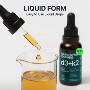 Private Label <b>Vitamin</b> D3 K2 <b>Liquid</b> Drops 5000 IU D3 120 mcg K2 Omega 3 MCT Oil Immune Bone Support Supplement - Product Image 2