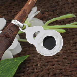 Natural Black <b>Onyx</b> Pendant 925 Sterling Silver Geometric Square <b>Necklace</b> Charm Handcrafted Gemstone Jewelry for Men and Women - Product Image 5