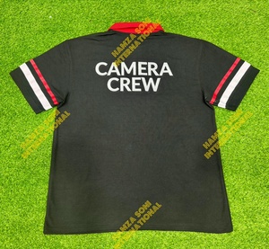 Chemise en coton blanc tricoté pour homme, manches courtes, logo brodé sur le devant, boutonnée, anti-rétrécissement, 220g, Evergreen - Product Image 2