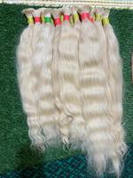 Extensions de cheveux humains vierges européens blonds en vrac, trame simple, double tirage, 100g, cheveux Remy décolorés