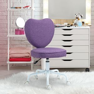 Sedia da Ufficio Direzionale a Forma di Cuore Viola, Design Reclinabile, Ergonomica Certificata BIFMA, Altezza Regolabile, Funzione Girevole - Product Image 2