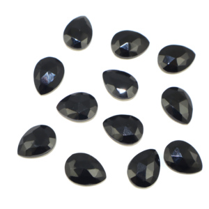 Pierre précieuse Onyx noir en forme de poire 12x16 MM, pierre brute pour la fabrication de bijoux, vente en gros en vrac - Product Image 3