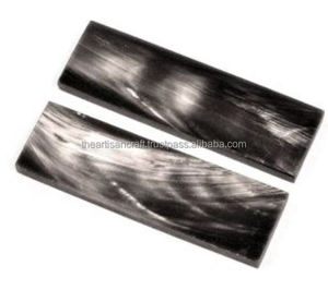Buffalo Horn Scales Handle Set Pair Custom Souvenir Animal Nautical Style <b>Polished</b> Knife Making Blanks ARTISAN CRAFT Europe - Product Image 3