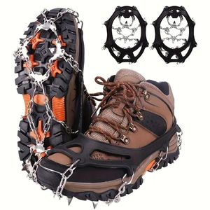 Dello stivale antiscivolo in acciaio inox da 19 pezzi con pinzatura per ghiaccio da neve per camminare-scarpe nere artigli accessori per sport invernali - Product Image 1