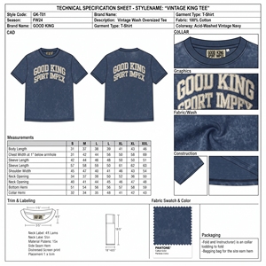 Camiseta de Mezclilla Lavada Estilo Vintage con Estampado Gráfico Good King Sport Impex, Oversize, Casual, Streetwear, Unisex - Product Image 6
