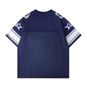 เสื้อฟุตบอลตาข่ายสีน้ำเงินกรมท่าแบบกำหนดเอง คอวี เสื้อกีฬา ยูนิเซ็กซ์ ระบายอากาศได้ดี ชุดฝึกซ้อมทีม รับผลิตแบบ OEM ODM ขายส่ง - Product Image 4