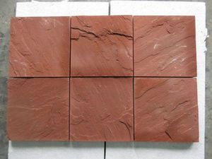 Dalles de parement mural extérieur en grès, surface fendue rustique, panneaux de pierre rouge, pierre à surface fendue rustique - Product Image 4