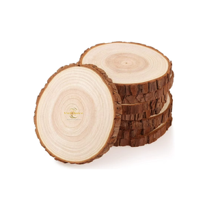 Tranches de bois de pin rondes faites à la main, bois massif naturel, style rustique pour les travaux manuels, la décoration de table et les projets créatifs - Product Image 1