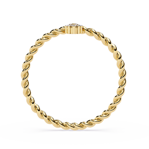 Minimalist Spiral Band Round Cut Diamond Women's 14k Solid Gold <b>Stacking</b> <b>Ring</b> For Gift Engagement Anniversary - Product Image 4