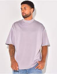T-shirt Homme Col Rond en Coton Lourd Uni, Coupe Oversize Vintage à Épaules Tombantes, Vente en Gros OEM - Product Image 2