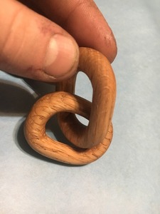 Chaîne décorative en bois pour la maison, carrée et ronde, avec maillons sculptés à la main, style ferme, artisanat en bois - Product Image 4