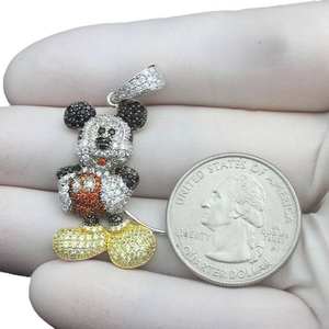 Pendentif tendance Mickey Mouse en moissanite, sans chaîne, en argent sterling 925, style hip-hop, serti de diamants - Product Image 6