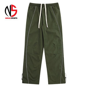 Pantalones reflectantes de nailon 2026, estilo holgado, de tela cortavientos para ropa urbana, pantalón de trabajo de seguridad, con sudadera desmontable y cortavientos ancho para mujer NURAK - Product Image 4