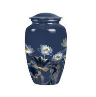 Urnes funéraires pour adultes en aluminium, design élégant et durable, style américain, qualité garantie, urne funéraire noire avec oiseau et fleur