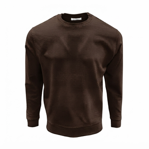 Sweat-shirt unisexe à col rond en molleton de coton couleur unie, coupe ample à épaules tombantes, manches longues, OEM ODM - Product Image 1