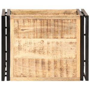 Tavolino Laterale in Legno di Mango Grezzo Naturale 15,7 X 11,8 X 15,7 Pollici per Arredamento Soggiorno - Product Image 3