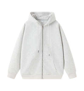 Sudadera con capucha y cremallera para hombre, 100% poliéster, 330 g/m², hombros caídos, estilo oversize, streetwear, personalizable con logo. - Product Image 2