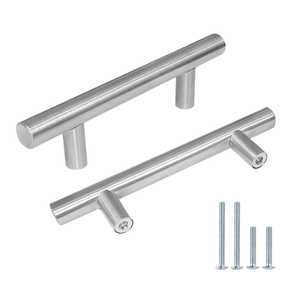 Dual Tone Satin Stainless Steel Modern Durable Cabinet Pull Handle T Bar <b>Kitchen</b> Drawer Wardrobe Cupboard Furniture Hardware - Product Image 4