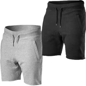 Wholesale Custom Plain Adjustable Elastic Waist <b>Men</b> Cotton <b>Fleece</b> <b>Shorts</b> Gym <b>Shorts</b> With Custom Print Logo - Product Image 1