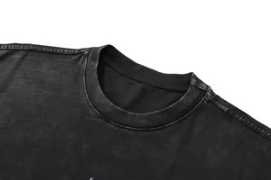 Camiseta de algodón holgada de corte cuadrado con hombros caídos, efecto lavado ácido y lavado a la piedra, para serigrafía y impresión DTG, venta al por mayor - Product Image 5