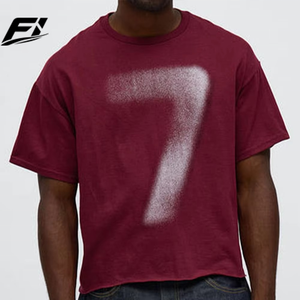 Camisetas Personalizadas de Cuello Redondo y Corte Regular para Hombre, 100% Algodón Tejido, con Estampado de Números, Transpirables, Estilo Urbano, Proveedor Mayorista - Product Image 1