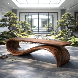 Modern Sculptural <b>Bench</b> Modern Curved <b>Bench</b> Sculptural Furniture With Curved Design For Living Room - Product Image 3