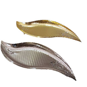 ถาดตกแต่งบ้านรูปทรงวงรี ดีไซน์รูปดอกไม้ ขัดเงา พร้อมช้อน ทำจากอะลูมิเนียมและสแตนเลส - Product Image 4