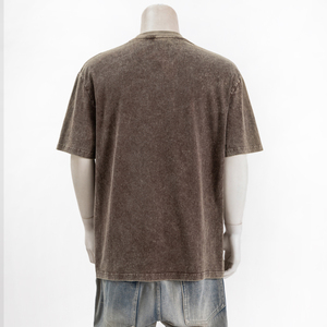 Vintage Faded Oversized T-shirt Men Acid Wash Custom T Shirt With Your Own <b>Logo</b> - Product Image 3