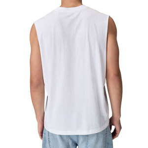 เสื้อกล้ามออกกำลังกายผู้ชายแบบใหม่ สั่งทำโลโก้ได้ ทรงเข้ารูป ผ้าเรียบ ผลิตขายส่ง เสื้อกล้ามแขนกุด ผ้าฝ้าย 100% สำหรับผู้ชาย ปี 2026 - Product Image 4