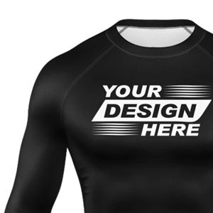 Rashguard MMA à manches longues personnalisé avec logo OEM, respirant, anti-UV UPF50+, extensible dans 4 directions, compression, t-shirt BJJ en polyester - Product Image 3