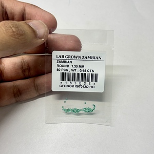 Esmeraldas cultivadas en laboratorio de Zambia, pequeñas, redondas, de corte brillante, gemas sueltas, esmeraldas melee para joyería, de Zambia, de 1 mm a 4 mm. - Product Image 2