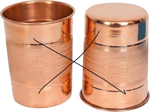 Verre à boire en cuivre fait main par un fabricant de confiance, finition rustique, durable, pour le bien-être ayurvédique, gobelet de stockage d'eau - Product Image 3