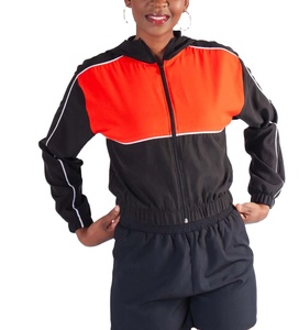 Veste de sport d'extérieur tendance pour femme, coupe courte, imperméable, en nylon, coupe-vent, à capuche, en promotion - Product Image 1