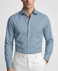 Custom <b>Mens</b> Vintage Solid Slim Fit Long Sleeve Business Dress Shirt Office Formal Casual <b>Work</b> Wear Tops Factory Direct OEM ODM - Product Image 3