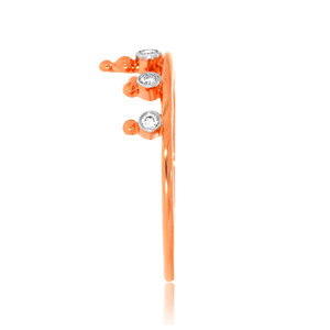 Premium 14K Rose Gold Diamond Crown <b>Ring</b> for Women | Bezel Set Round Diamond Stackable Band <b>Fine</b> Jewelry Gift - Product Image 3