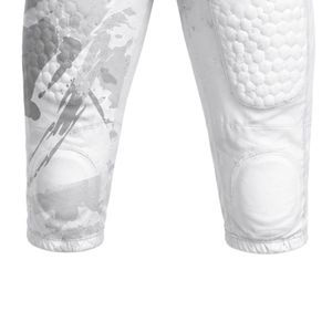 White & Light Gray American Football Padded <b>Compression</b> Shorts with Protective Foam Panels for Sports Training & Competition - Product Image 5