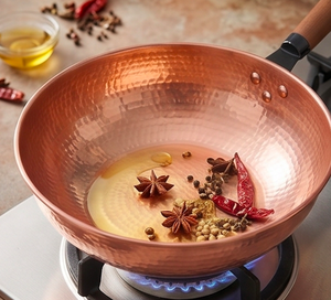 Hammered Copper Sauce <b>Pans</b> With Wood Handle Kitchenware Items Suitable For Home Hotel <b>And</b> Restaurant Use - Product Image 5