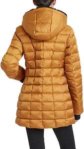 Chaqueta Impermeable 3/4 para Mujer |   Abrigo Resistente al Agua con Capucha y Ribete de Piel Sintética |   Chaqueta Acolchada de Algodón para Invierno - Product Image 4