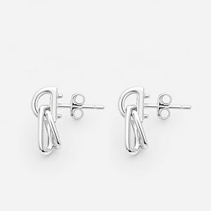Pendientes de Plata de Ley 925 con Diseño de Nudo – Joyería Escultural de Impacto con Forma de Timbre de Puerta - Product Image 2