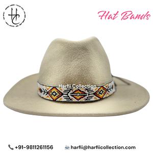 Chapeaux Fedora imprimés unisexes pour adultes Bandeau perlé artisanal avec motif floral 1 ''de large scènes de pêche décontractées en plein air - Product Image 2