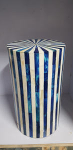 Taburete de cabecera de consola con incrustaciones de hueso de la India, taburete otomano con incrustaciones de hueso de lujo al por mayor a la venta a granel - Product Image 3