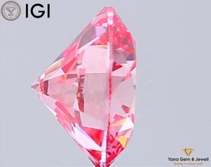 เพชร CVD ที่ได้รับการรับรองจาก IGI น้ำหนัก 1.50 กะรัต ขนาด 7.35 มม. ทรงกลม ความสะอาดระดับ VS1 สีชมพูสดใสแฟนซี สำหรับทำเครื่องประดับตามสั่ง - Product Image 3