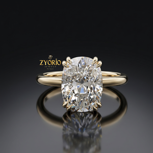 Luxury Cushion Cut Engagement <b>Ring</b> in 18K Gold Elegant Solitaire <b>Statement</b> <b>Ring</b> for Women - Product Image 5