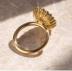 แหวนเพชรทรงรีแบบ Halo คลาสสิก ได้รับการรับรองจาก IGI สำหรับผู้หญิง ทองคำ 14K สีเหลือง สำหรับเจ้าสาว งานหมั้น งานแต่งงาน และเป็นของขวัญแทนใจ - Product Image 3