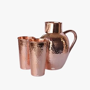 Premium Copper Jug Lid | Traditional Copper Water Pitcher 6-12 Hours Thermal Insulation Camping Use Eco-Friendly Classic Design - Product Image 1