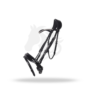 Bridon d'équitation anglais NEHZA BRIDLE BLACK, taille complète, pour le confort du cheval - Product Image 1