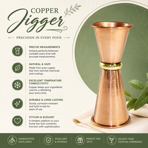 Wholesale 30-60 ML Copper Bar Jigger Double-Sided Cocktail <b>Measuring</b> Cup Handmade Bartender <b>Drink</b> Mixing Tool Barware - Product Image 3